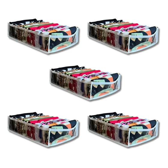 5 Colmeia Organizadora Camiseta Gaveta Organizador Camisas Armário Guarda Roupas Blusa Stobaza