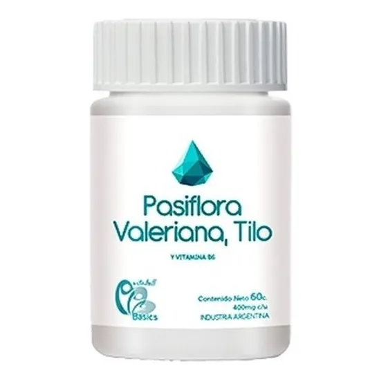 Pasiflora Valeriana Tilo Vitamina B6 60u Dormir Mejora Sueño