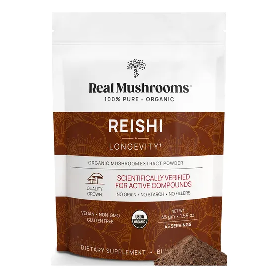 Suplemento Orgánico De Hongos Reales, Reishi En Polvo, 45 Po