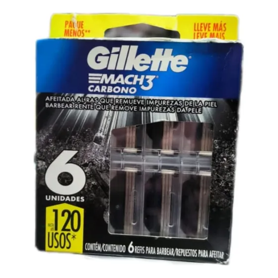 Gillette Mach 3 X 6 Carbon - Unidad a $11083
