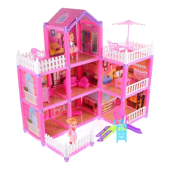 Casa De Muñecas Castillo Amoblado De 162 Pcs Juguete