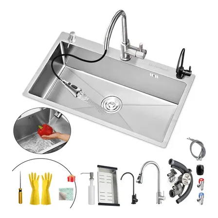 Fregadero De Organizadores Cocina Tarja Vratopbrand De Acero Inoxidable Color Plateado