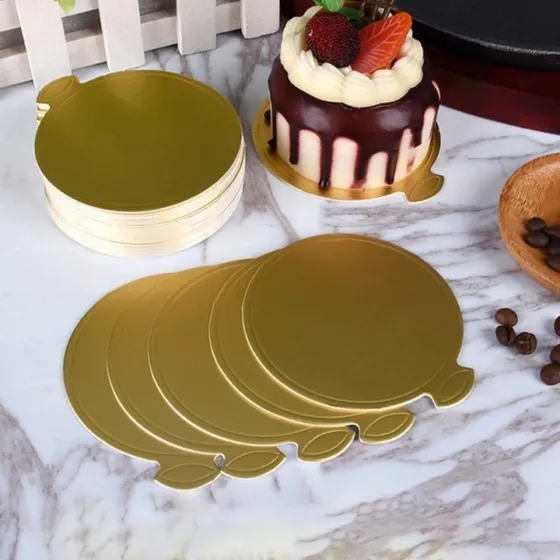 Disco Kapato Dorado Cartón Tortas Mousse Postres 50 Unidades