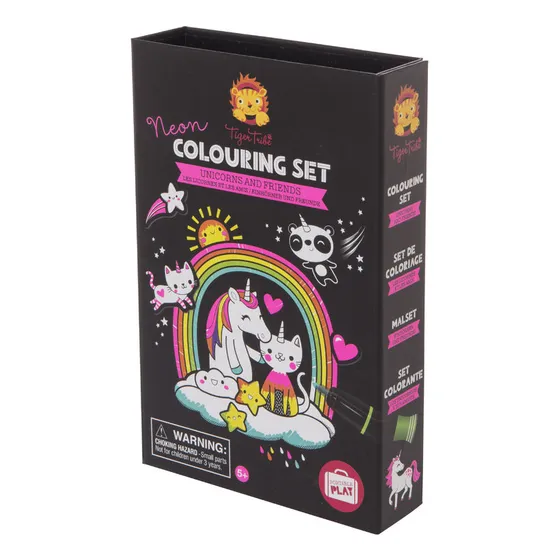 Neon Colouring Set - Unicorns And Friends