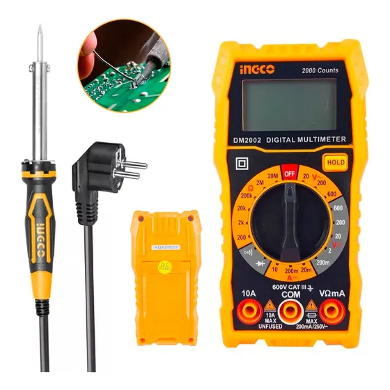 Multimetro Digital Multitester + Soladador Estaño 40w Ingco