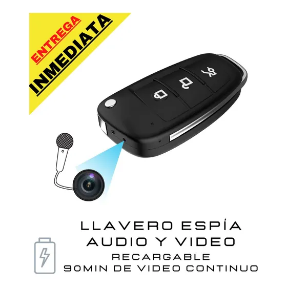 Camara Espía Llavero Control Nocturna Recargable Microfono 