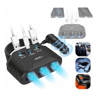 Adaptador Múltiples Puertos Usb Cargador De Coche Cig Adaptador Múltiples Puertos Usb Cargador De Coche Cig