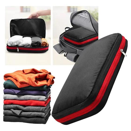 Práctica Bolsa De Viaje Fácil De Comprimir Con Cremallera, L