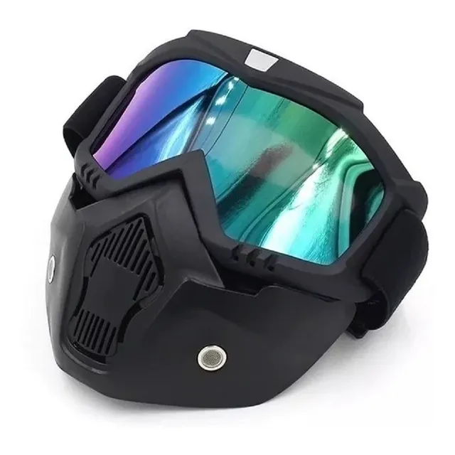Viseira Mask De Capacete Aberto Tipo Camaleão Azul Colorido