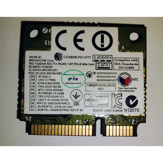 Placa Wifi + Bt Bcm94313hmgb Para Samsung, Lenovo, Asus, Hp