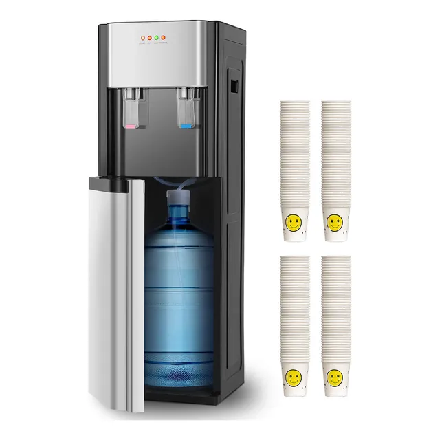 BUYIO® Dispensador De Agua Fría Caliente Oculto Eléctrico Garrafón, Dispensador De Agua De Carga Inferior Con 3 Configuraciones De Temperatura (caliente, Fría Y Ambiente) E Indicador De Botella Vacía