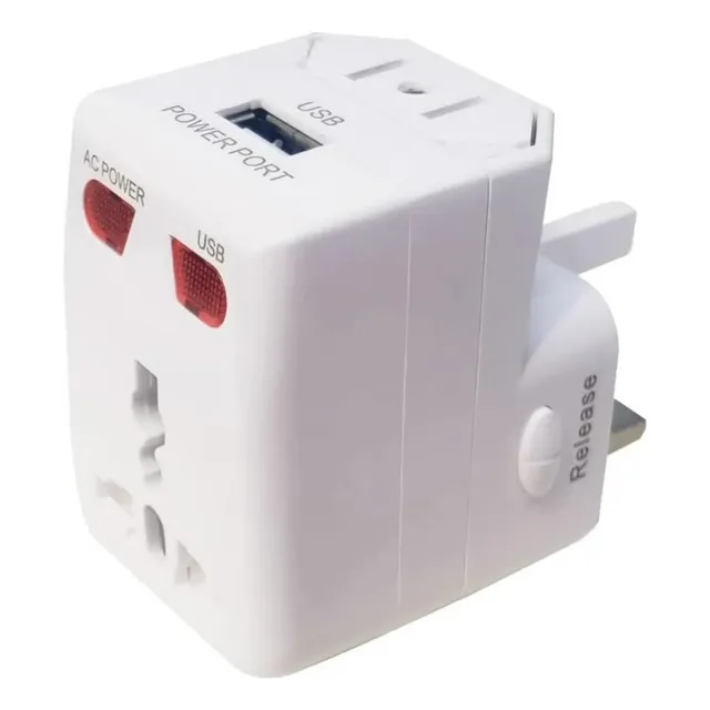 Adaptador Universal De Enchufe De Viaje Con Un Puerto Usb
