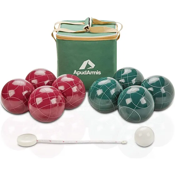 Juego De Bolas De Petanca Apudarmis, 107 Mm, Rojas Y Verdes