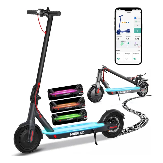 Scooter Electrico Patín Electrico Mirrend F9-m-rgb 8.5'' 500w 6.5ah Led Rgb Plegable Con App Adultos