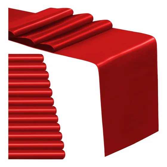 12 Camino Mesa Saten X 108  Mantel Largo Rojo Para Boda