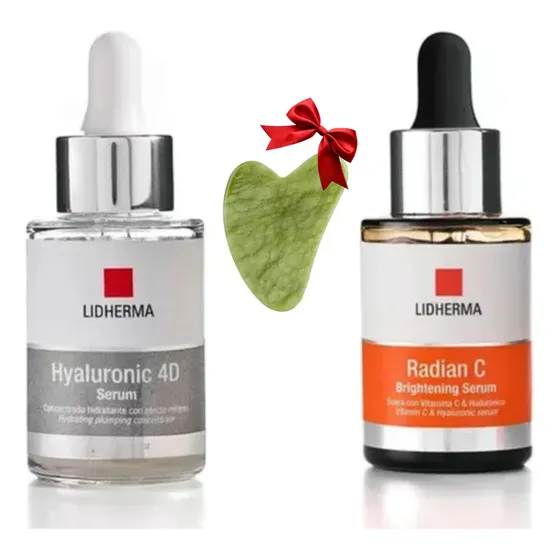 Kit Serum Hyaluronic 4d + Radian C Lidherma + Regalo Guasha