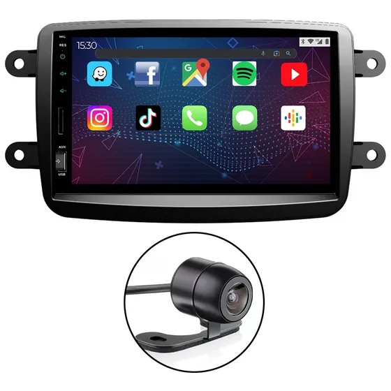 Central Multimídia Mp5 Renault Sandero 2011 2012 2013 2014 2015 2016 2 Din + Câmera De Ré