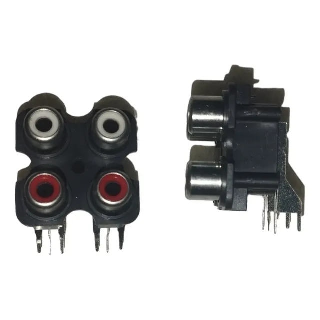  Pack  2 Pzas Conector 4 Jack Rca Chasis Para Plantas