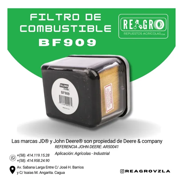 Filtro De Gasoil Ar50041 = 33370 John Deere 