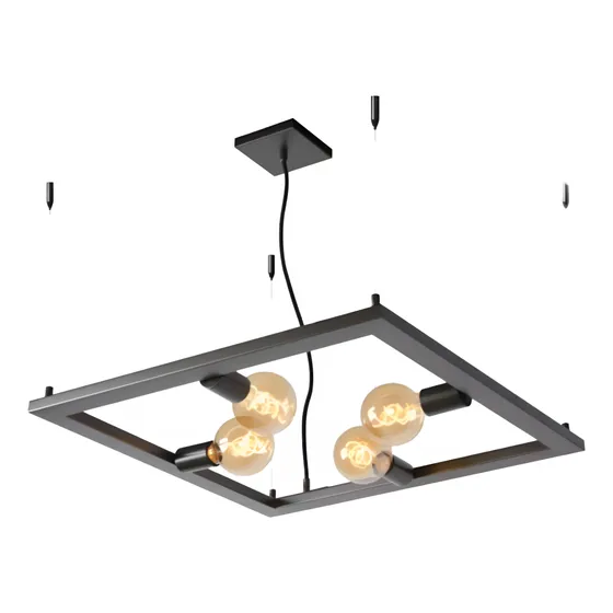 Lampara Colgante Techo Estilo Industrial Lana 4 Duarte D.co