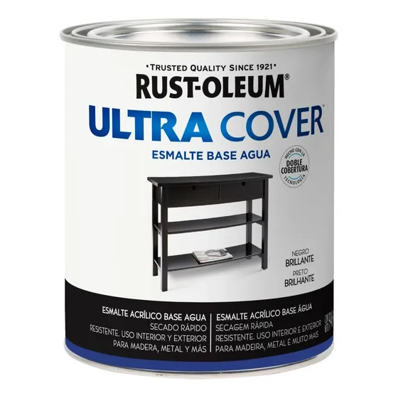 Esmalte Al Agua Negro Rust-oleum Color Negro brillante