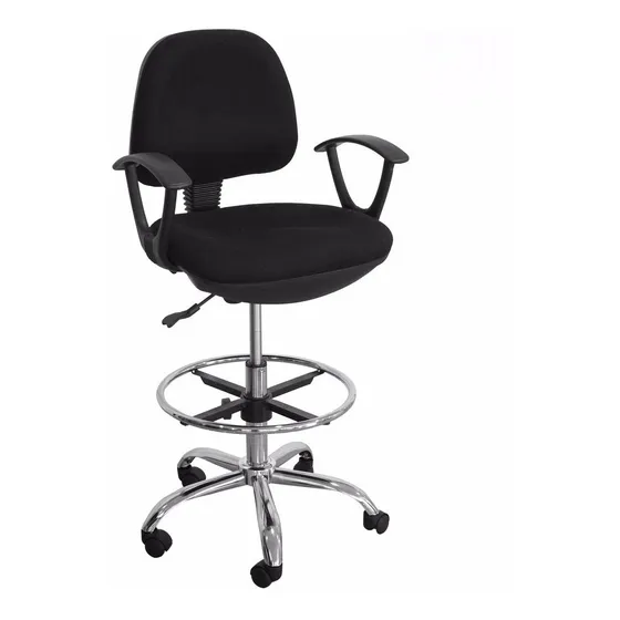 Silla Alta Tipo Cajero Atlanta Base Cromada Nueva