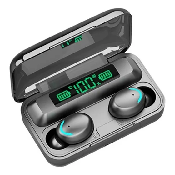 Auriculares In-ear Gamer Inalámbricos Tws F9-5 Bth-f9-5 Negro Con Luz Led
