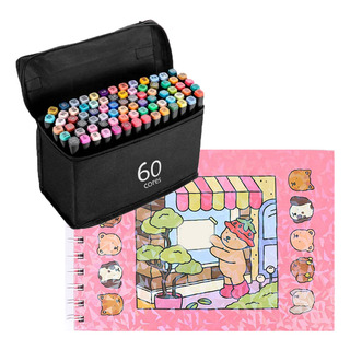 Conjunto 60 Canetinhas Cores Profissional +livro Em PĂł Conjunto 60 Canetinhas Cores Profissional +livro Em PĂł