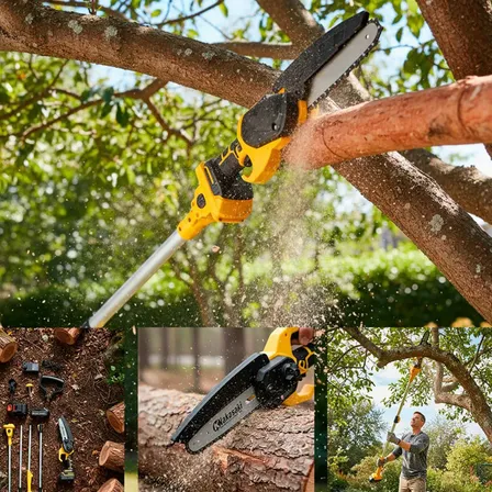 Mini Motosserra Podagalho Bateria 1000w 60v Cabo Extensor 3m Amarelo 110v/220v