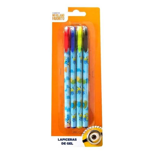 Set X4 Lapiceras De Gel - Minions