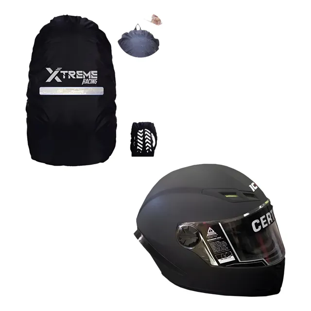 Combo Casco Para Motociclista Ich 501 + Forro Maleta