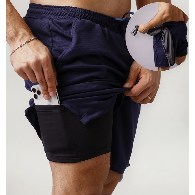 Bermuda Para Academia Corrida Masculina 2 Em 1 Bermuda Para Academia Corrida Masculina 2 Em 1