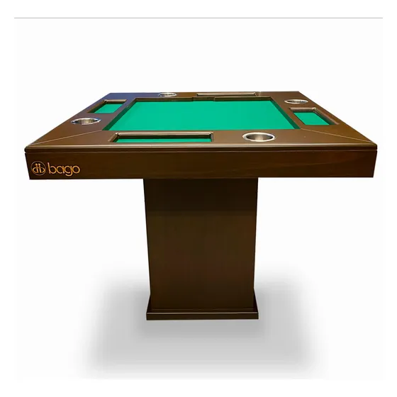 Mesa De Poker Cartas Y Domino Diversiones Bago Paño Nogal