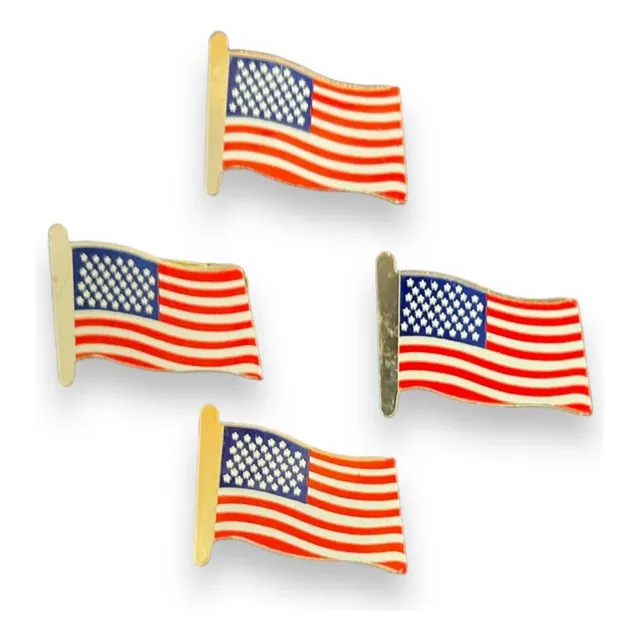 4 Prendedores De Alfiler Bandera Nacional De Estados Unidos