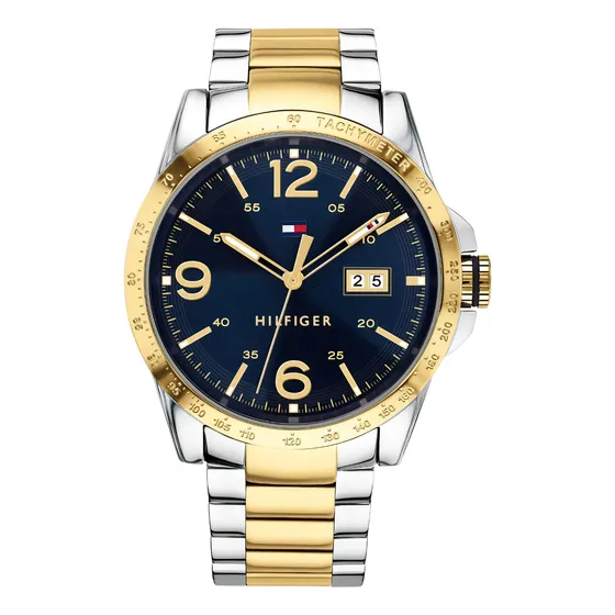 Reloj Tommy Hilfiger 1791453 Dorado con plateado para hombre con 46 mm de diametro.