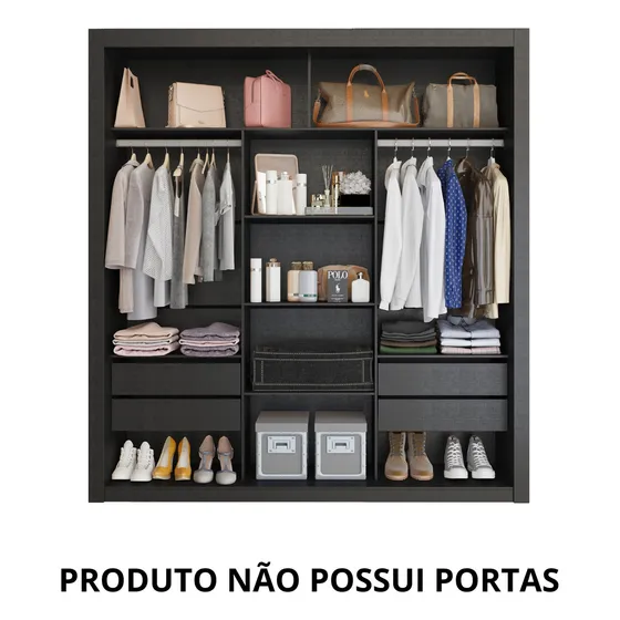 Closet Casal 4 Gavetas Amoudi Móveis Cor Preto TX