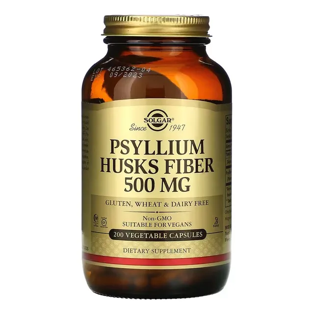 Solgar Psyllium Husk Fiber 500 Mg 200 Capsulas Veganas Sabor Sin Sabor