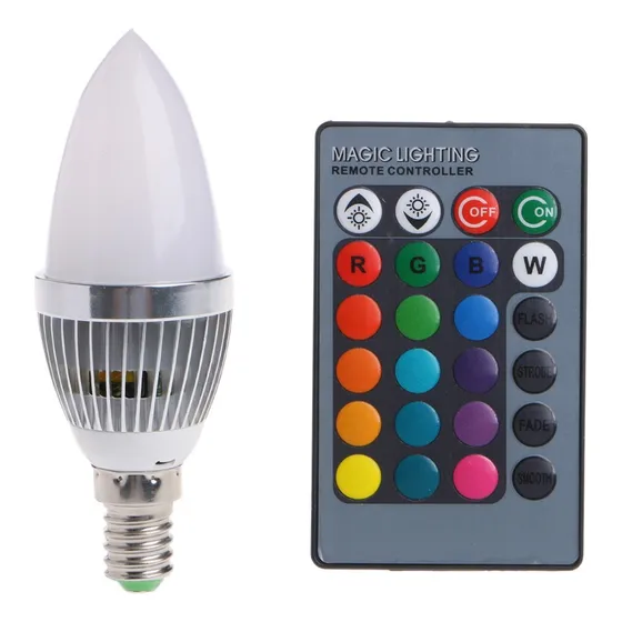 Lâmpada De Cobertura Opala De Controle Remoto Rgb 3w E14