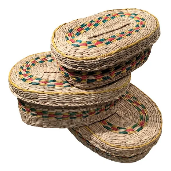 Cesta Tipo Costurero De Mimbre