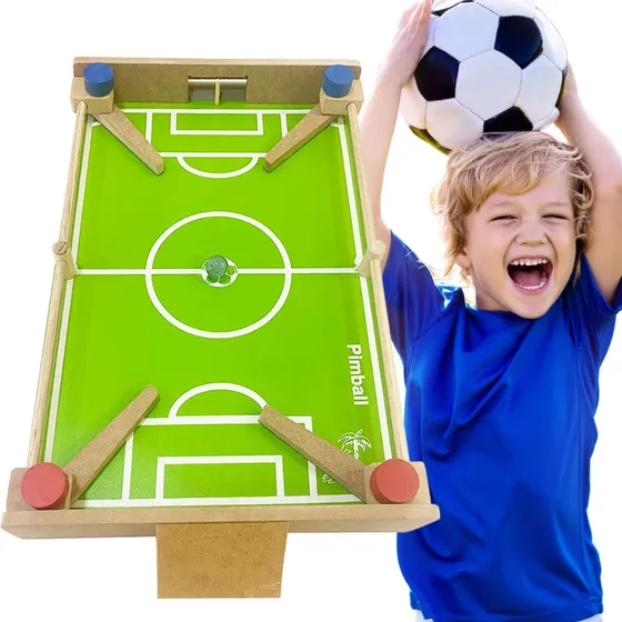 Jogo Intantil  Brinquedo Futebol Campinho Pinball Madeira
