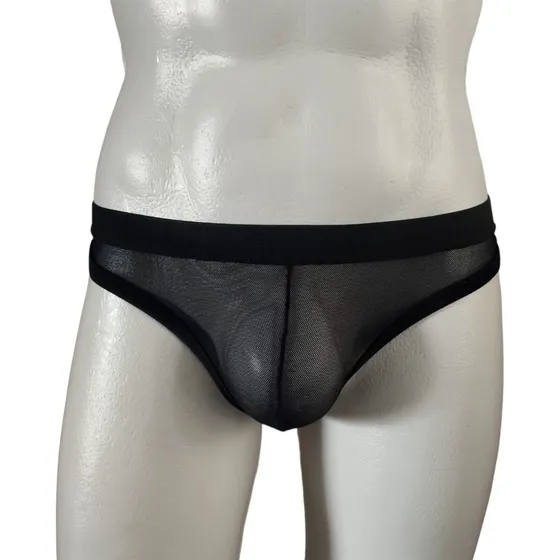 Tanga Thong Ropa Interior Masculina En Malla Transparente