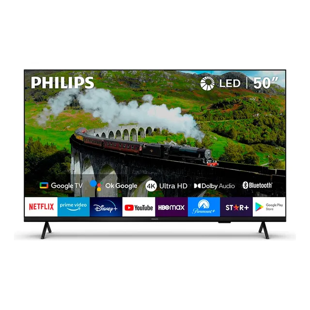 Smart TV Philips Led 50'' Ultra HD 4k Google Tv 50pud7408