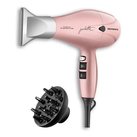 Secador De Cabelo By Juliette, Mondial, 2000w - Scp-ju-01 Golden Rose 220v