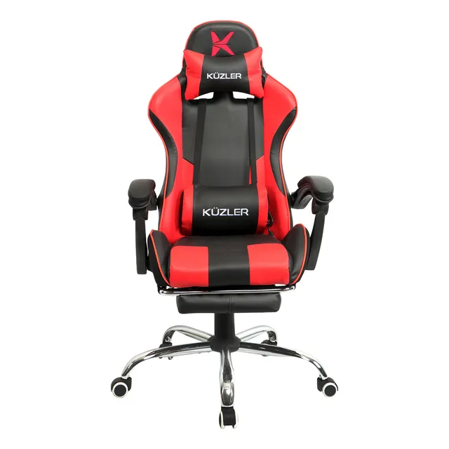 Silla Gamer Kuzler Rojo Con Masajeador Lumbar Material Del Tapizado Cuero Sintético