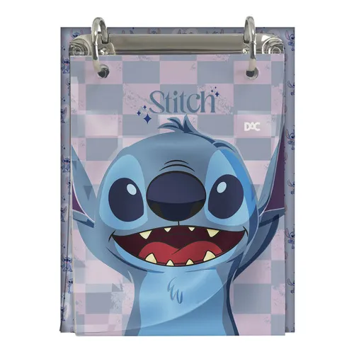 Mini Fichário Argolado Com Fichas Dac 80fls Stitch