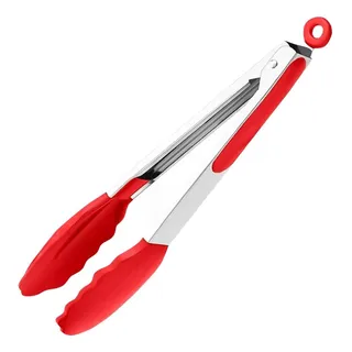 Pegador Pinça Culinårio Silicone 25 Cm Multiuso Inox Fritura Pegador Pinça Culinårio Silicone 25 Cm Multiuso Inox Fritura