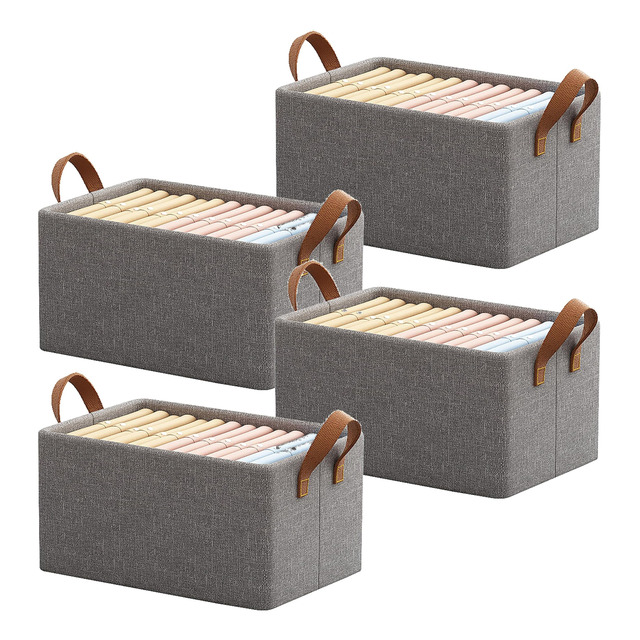 Kit 4 Organizador Guarda Roupa Cesto Multiuso Dobrável Caixa Kit 4 Organizador Guarda Roupa Cesto Multiuso Dobrável Caixa