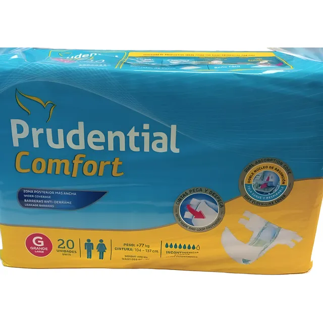 Pañal Prudential Confort Adulto Paq X 20 