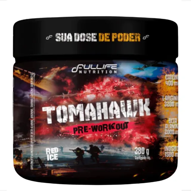 Pré-treino Tomahawk 380g Beta Alanina Arginina Inositol Full