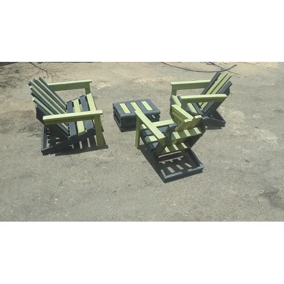 Juego De Muebles Playeros De Plastico Macizo Tumbonas Jardin